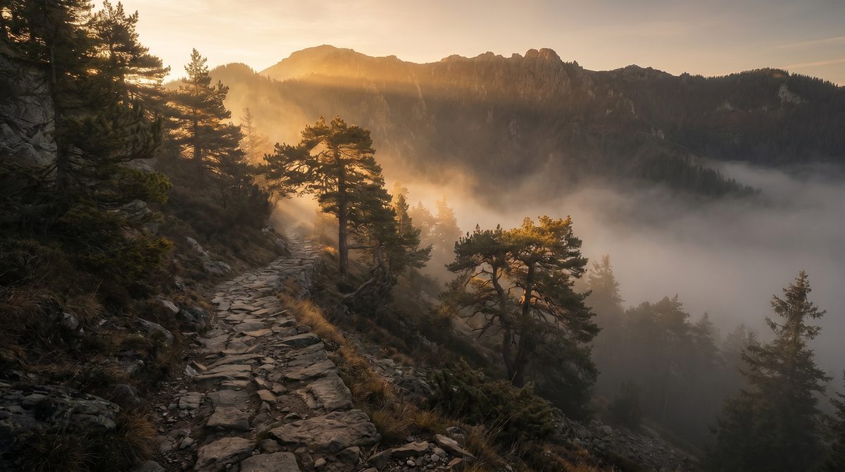 Cărare de munte la răsărit